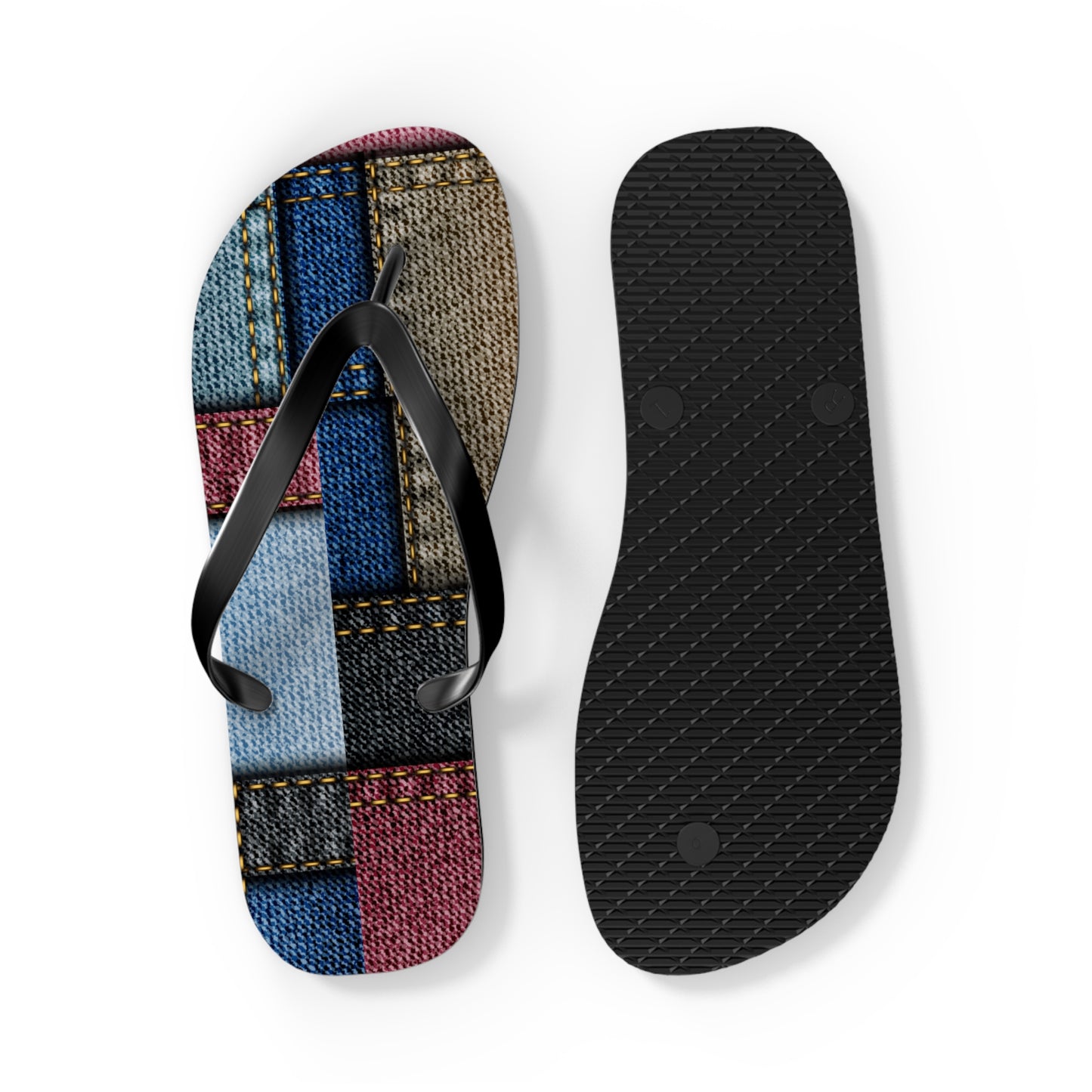 Stylish Denim Patch Flip Flops for Summer Adventures