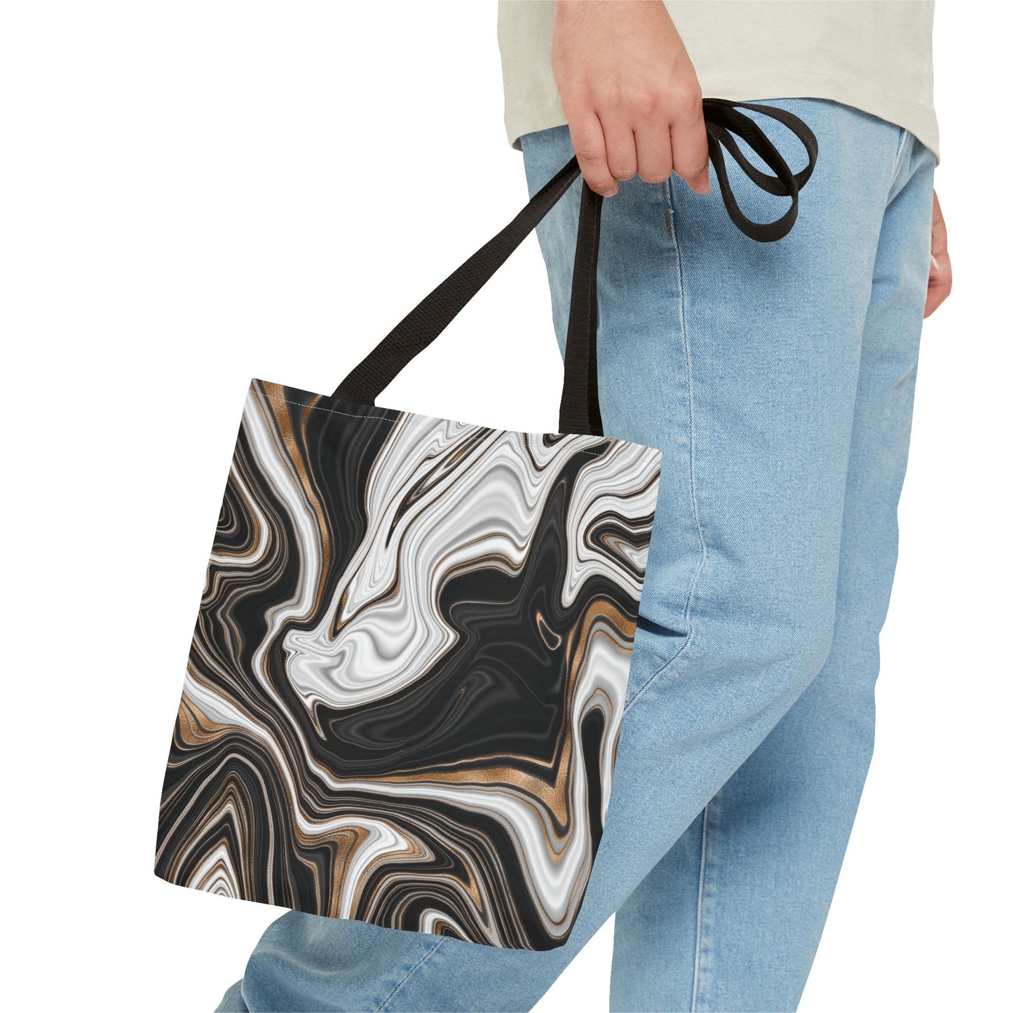 Chic Marble Print Tote Bag - Stylish Eco-Friendly Carryall for Everyday Use