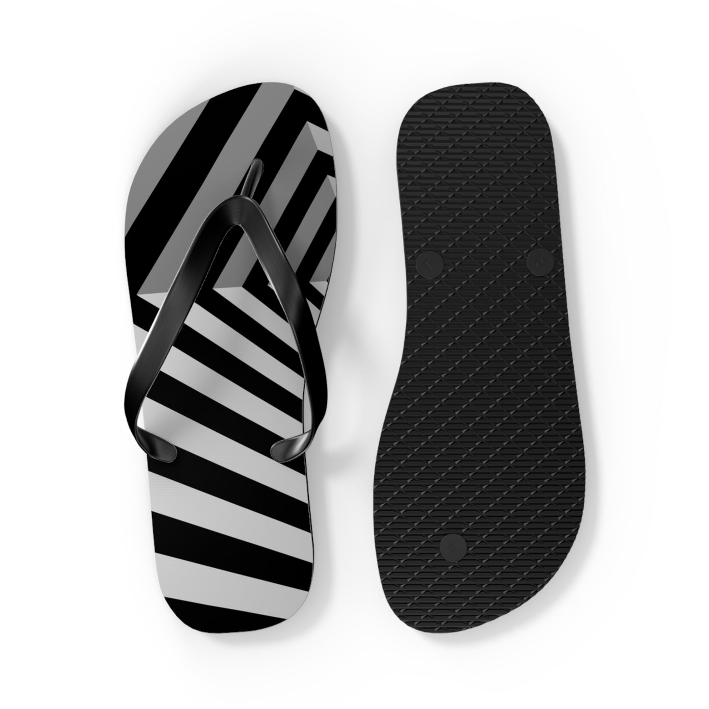 Stylish Black and White Striped Flip Flops for Summer Fun