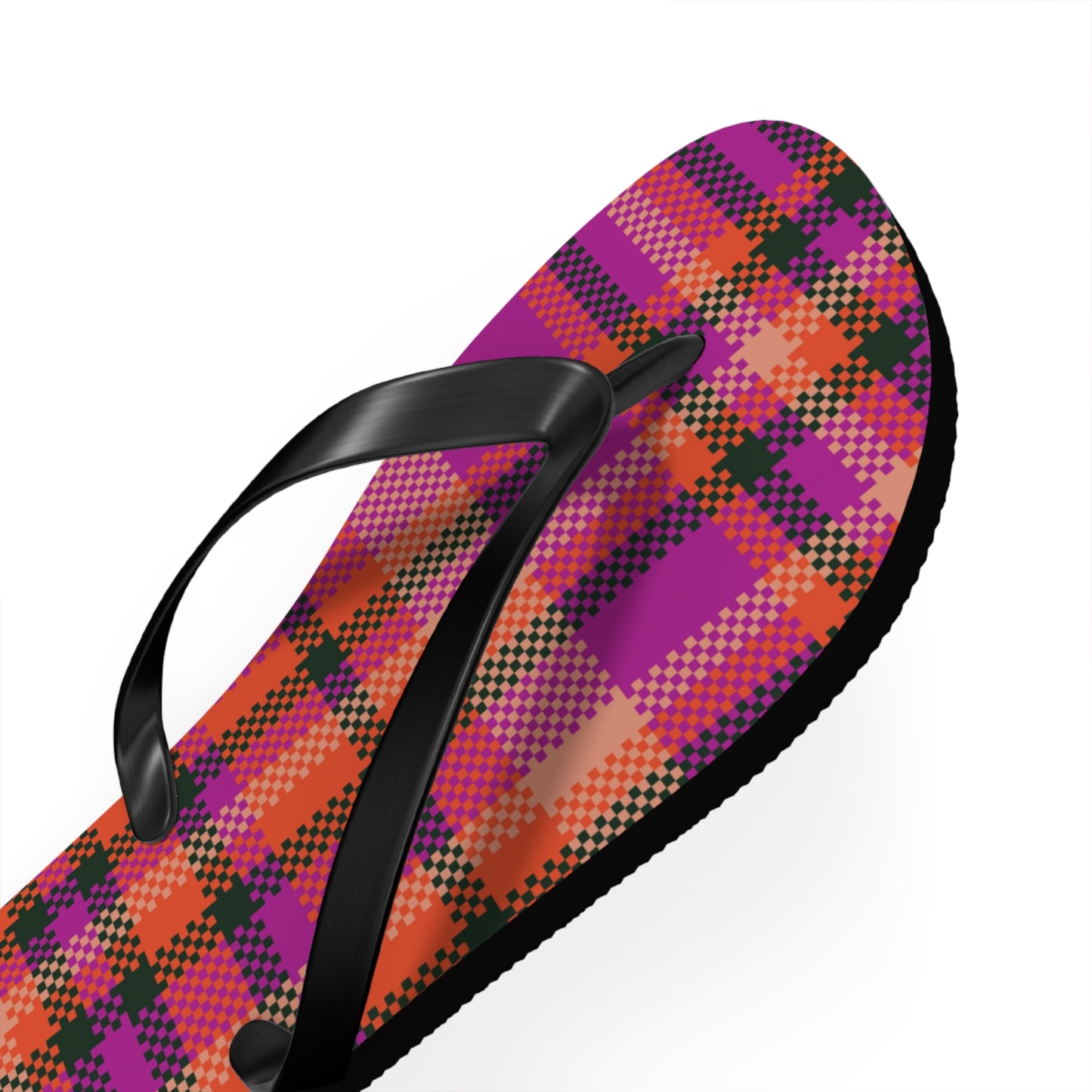 Vibrant Plaid Flip Flops - Perfect for Summer Fun and Casual Outings